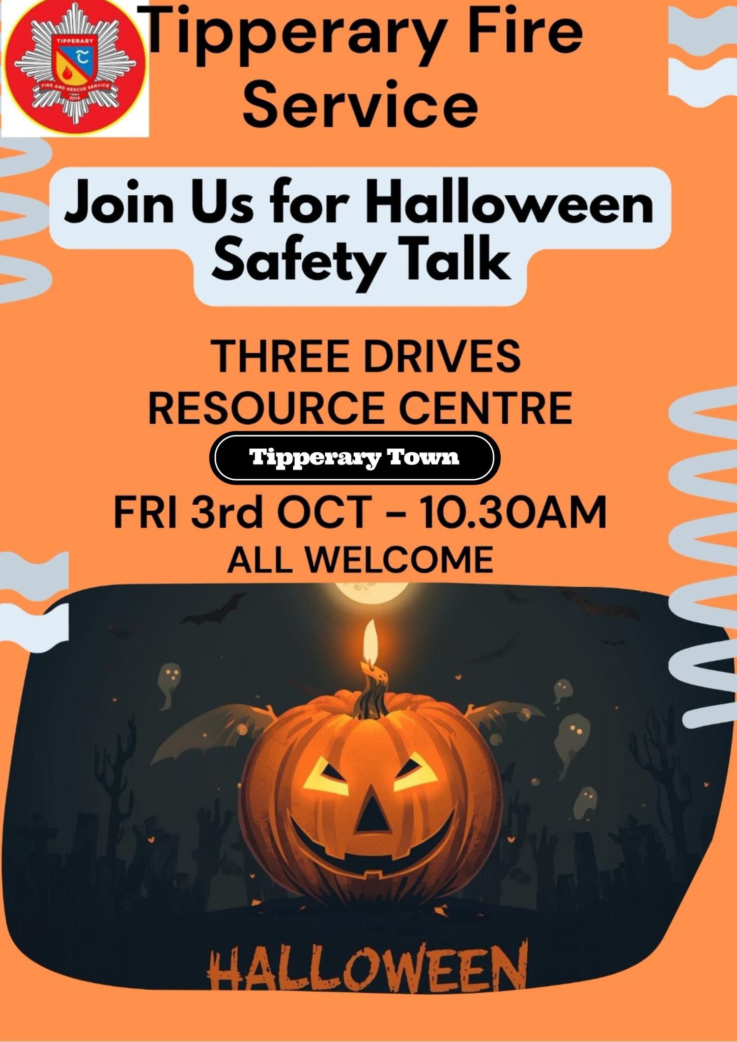 Halloween safety talk taking place in Tipperary Town tomorrow