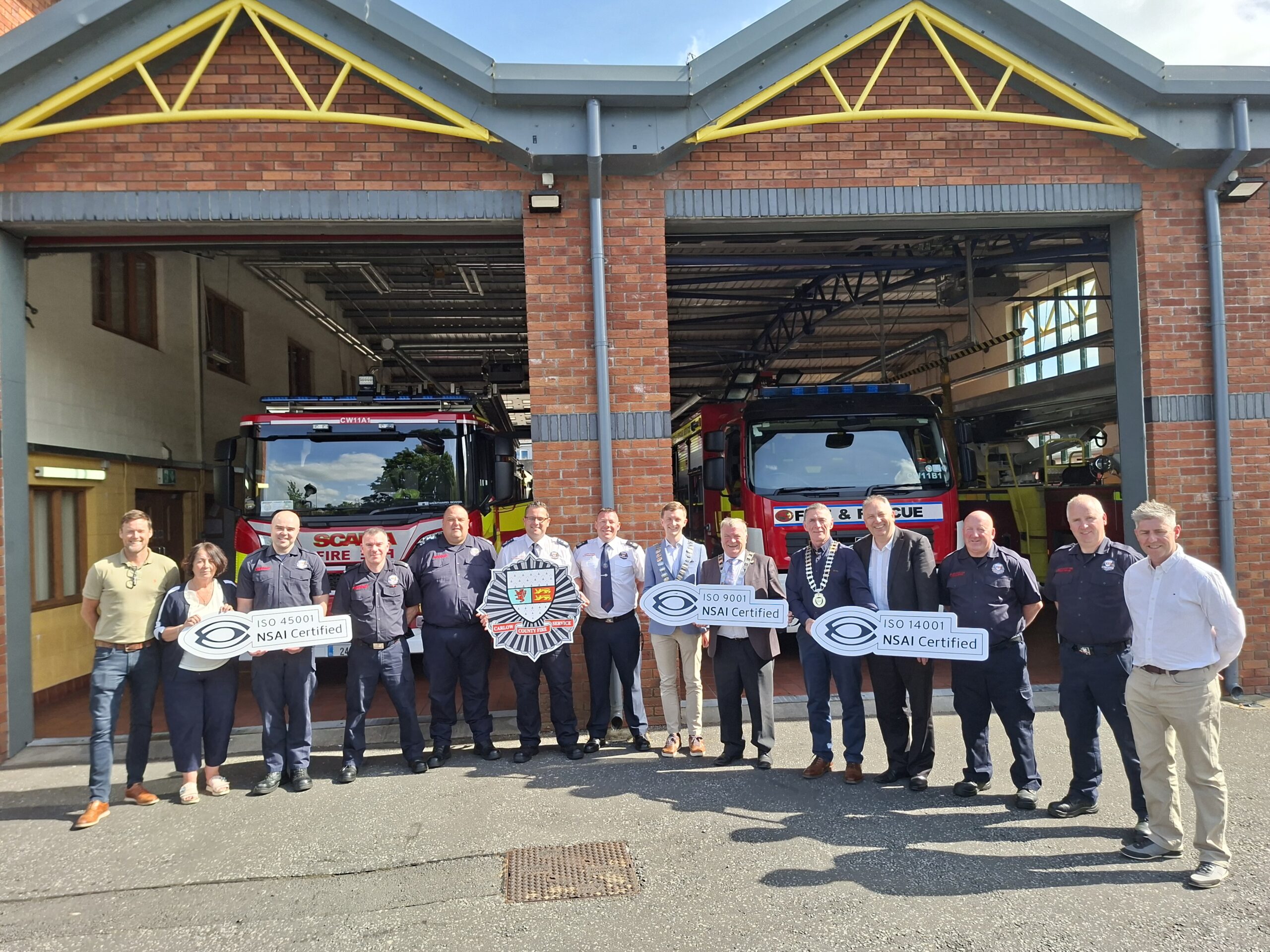 Carlow County Fire & Rescue Service score a hattrick in ISO Standards