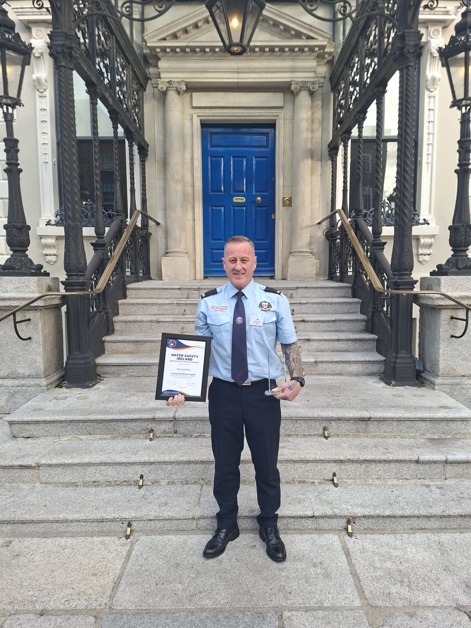 Bagenalstown Firefighter Receives National Lifesaving Bravery Award for River Barrow Rescue